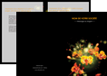 modele en ligne depliant 2 volets  4 pages  fleuriste et jardinage fleur luxe noire MLIP34804