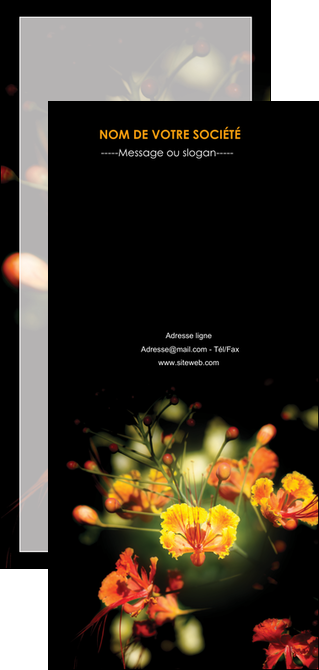 imprimerie flyers fleuriste et jardinage fleur luxe noire MMIF34806