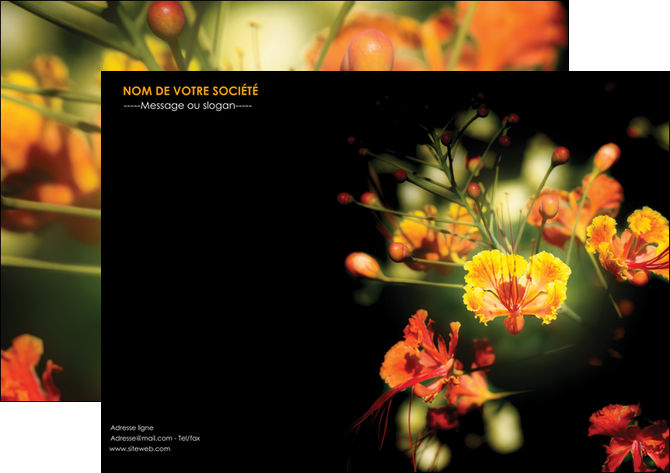 personnaliser modele de affiche fleuriste et jardinage fleur luxe noire MIFCH34808