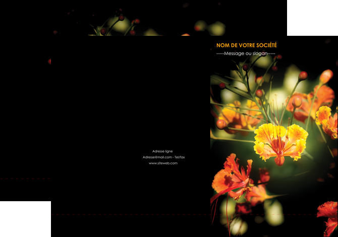 imprimer pochette a rabat fleuriste et jardinage fleur luxe noire MLIG34816