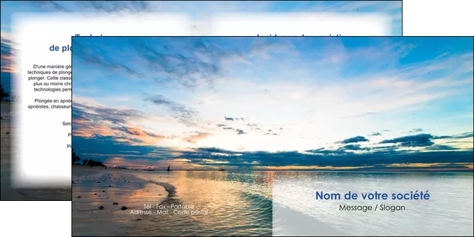 faire depliant 2 volets  4 pages  sejours mer nature ciel MIFLU34866