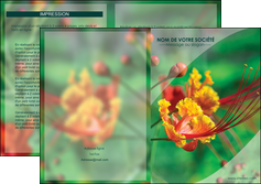 modele en ligne depliant 2 volets  4 pages  fleuriste et jardinage nature colore couleurs MLGI34922