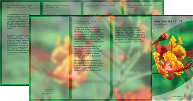 personnaliser maquette depliant 4 volets  8 pages  fleuriste et jardinage nature colore couleurs MLGI34928