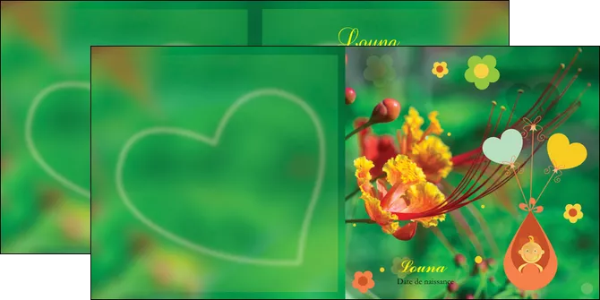 personnaliser maquette depliant 2 volets  4 pages  fleur naissance nature MIFBE34948