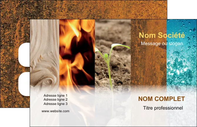 creation graphique en ligne carte de visite agriculture plante terre feu MLGI35008