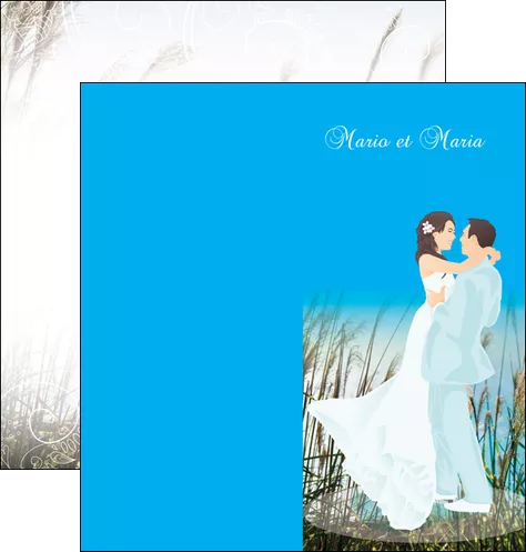 maquette en ligne a personnaliser depliant 2 volets  4 pages  faire part de mariage invitation mariage noces MLGI35096