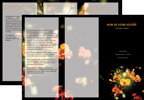 personnaliser maquette depliant 3 volets  6 pages  fleuriste et jardinage fleurs printemps jardin MLGI35158