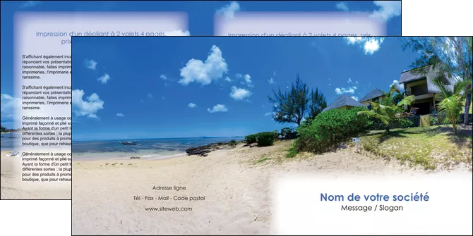 creer modele en ligne depliant 2 volets  4 pages  sejours agence immobilier ile maurice villa MLIGLU35218