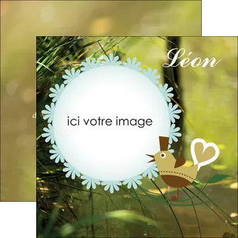 modele en ligne flyers faire part de naissance vert nature MLIGLU35344