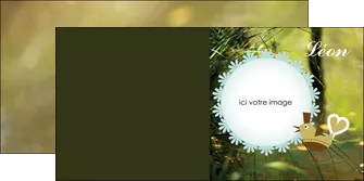 creation graphique en ligne depliant 2 volets  4 pages  faire part de naissance vert nature MLIGLU35346