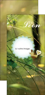 cree flyers faire part de naissance vert nature MLIGLU35350
