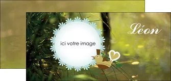 creation graphique en ligne flyers faire part de naissance vert nature MLIGLU35352