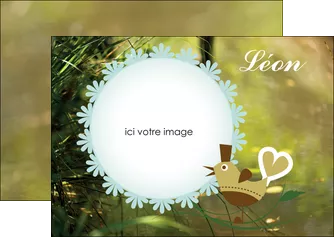 personnaliser maquette flyers faire part de naissance vert nature MLIGLU35356