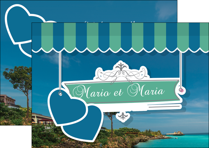 creation graphique en ligne flyers mariage mer plage MLGI35408