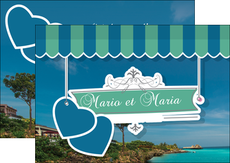 creation graphique en ligne flyers mariage mer plage MLGI35408