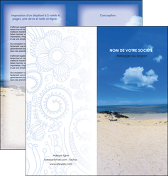imprimer depliant 2 volets  4 pages  paysage mer vacances ile MIS35762