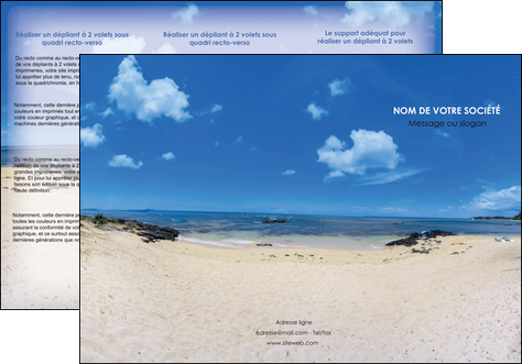 exemple depliant 3 volets  6 pages  paysage mer vacances ile MIDBE35764