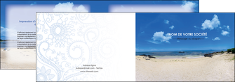 modele en ligne depliant 2 volets  4 pages  paysage mer vacances ile MLIG35778