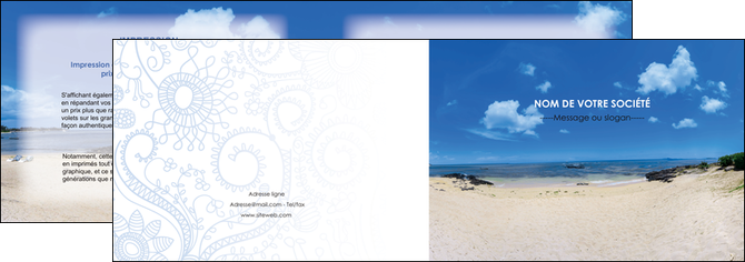creer modele en ligne depliant 2 volets  4 pages  paysage mer vacances ile MLIP35780