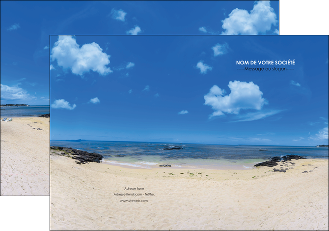 modele en ligne pochette a rabat paysage mer vacances ile MIDCH35782