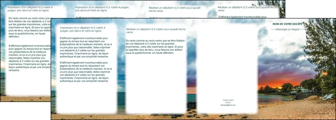 modele depliant 4 volets  8 pages  sejours plage mer vacances MIFCH35924
