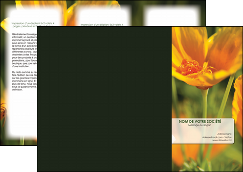 cree depliant 3 volets  6 pages  fleuriste et jardinage fleurs nature printemps MLGI35962