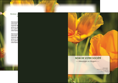 creation graphique en ligne depliant 2 volets  4 pages  fleuriste et jardinage fleurs nature printemps MLGI35980