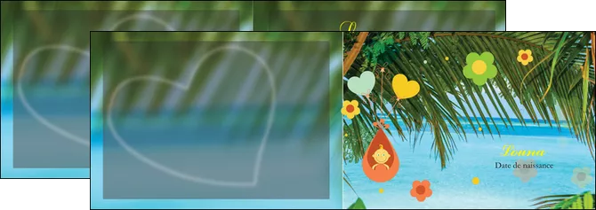 faire modele a imprimer depliant 2 volets  4 pages  mer plage ciel bleu MLIGLU36040