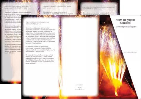 personnaliser modele de depliant 3 volets  6 pages  reception et animation feu dartifice artificier artilleur MLIGLU36128