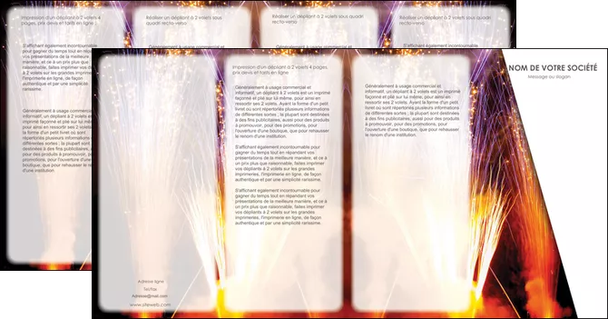 personnaliser maquette depliant 4 volets  8 pages  reception et animation feu dartifice artificier artilleur MLGI36142