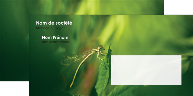 personnaliser modele de enveloppe vert libellule nature MLGI36502