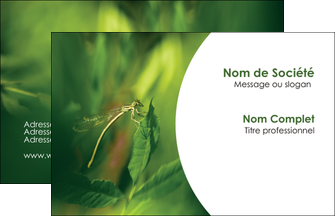 maquette en ligne a personnaliser carte de visite vert libellule nature MLIG36520