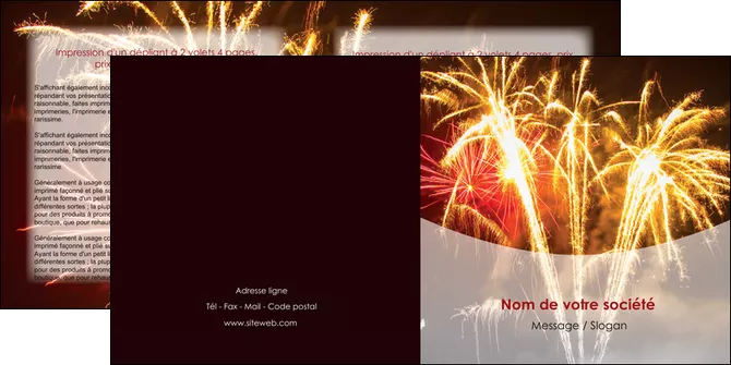 impression depliant 2 volets  4 pages  feu dartifice eclat lumiere MIFCH36652