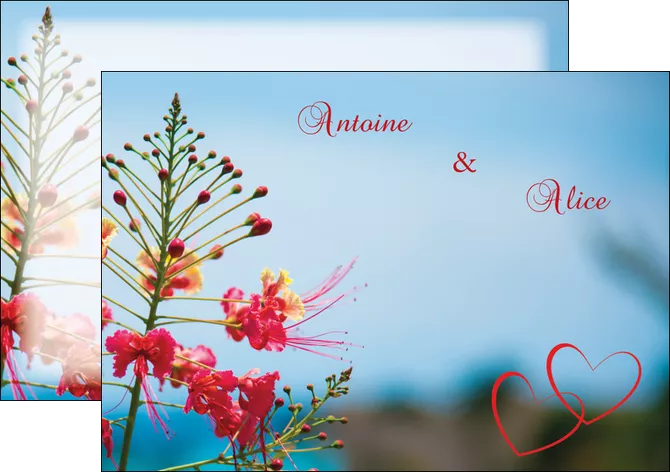 maquette en ligne a personnaliser flyers fleur heureux ciel bleu MIFBE36776