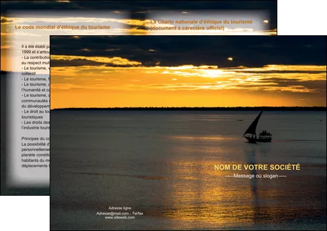 faire depliant 2 volets  4 pages  sejours pirogue couche de soleil mer MLGI36918