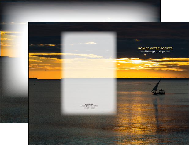faire modele a imprimer pochette a rabat sejours pirogue couche de soleil mer MMIF36924
