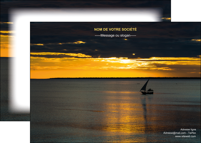 modele en ligne affiche sejours pirogue couche de soleil mer MIF36934