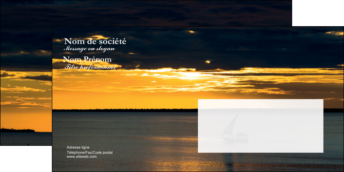 creation graphique en ligne enveloppe sejours pirogue couche de soleil mer MIF36942