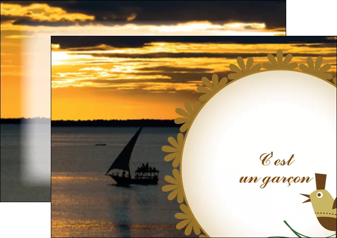 creation graphique en ligne flyers pirogue plage mer MIFBE36966