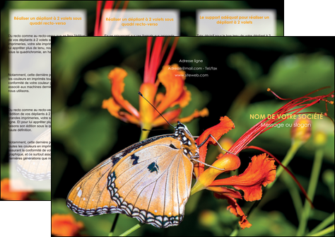 cree depliant 3 volets  6 pages  belle photo de papillon macro couleur MLGI36984