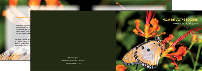 creation graphique en ligne depliant 2 volets  4 pages  belle photo de papillon macro couleur MLGI36998