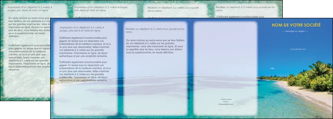 personnaliser modele de depliant 4 volets  8 pages  sejours plage sable mer MIFCH37050