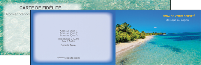 maquette en ligne a personnaliser carte de visite sejours plage sable mer MIS37056