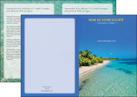 cree depliant 2 volets  4 pages  sejours plage sable mer MIFCH37064