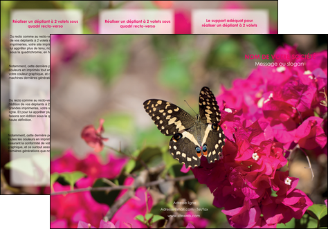 modele en ligne depliant 3 volets  6 pages  agriculture papillons fleurs nature MLGI37112