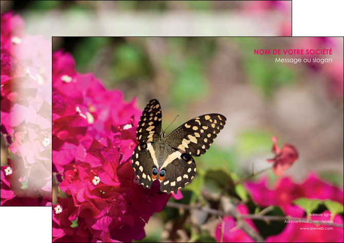 creation graphique en ligne affiche agriculture papillons fleurs nature MLGI37114