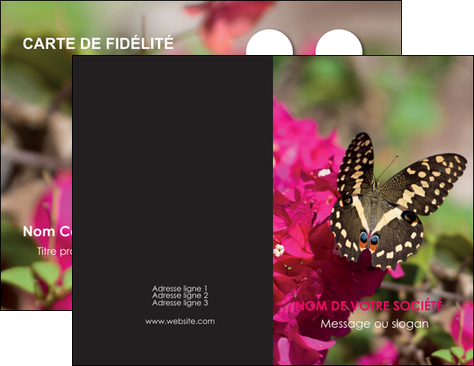 modele en ligne carte de visite agriculture papillons fleurs nature MLGI37136