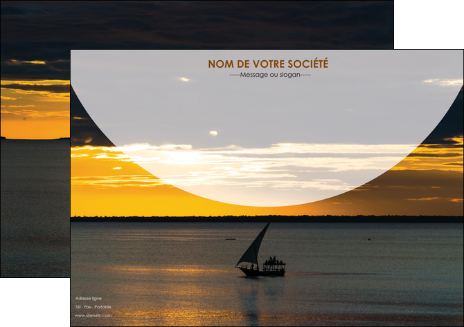 modele affiche sejours paysage mer pirogue MIFBE37150