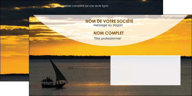 creation graphique en ligne enveloppe sejours paysage mer pirogue MLGI37152