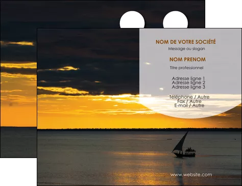 exemple carte de visite sejours paysage mer pirogue MIFBE37154